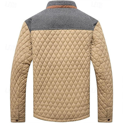 Herrenjacke mit gepolsterter Steppung und Stehkragen