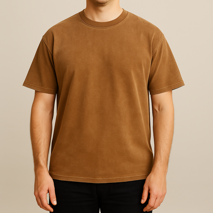 Men's T-shirt straight cut with crew neck – vintage look