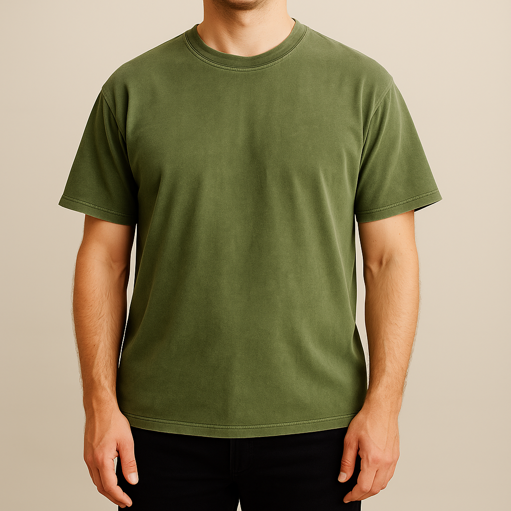 Men's T-shirt straight cut with crew neck – vintage look