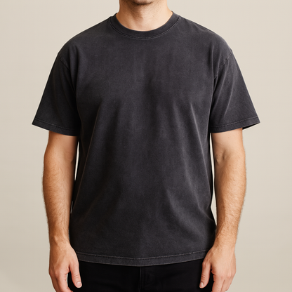 Men's T-shirt straight cut with crew neck – vintage look