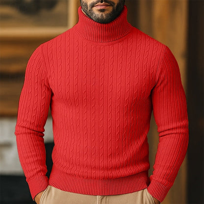 Rückansicht des Herrenpulloverse mit gleichmässigem Strickmuster