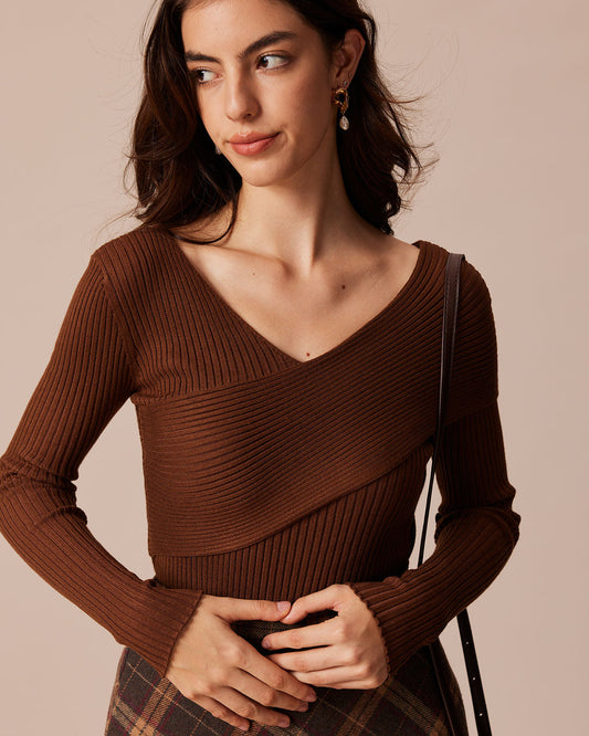 Damen Strickshirt mit Rippstruktur, Schmaler Schnitt und Hüftlänge