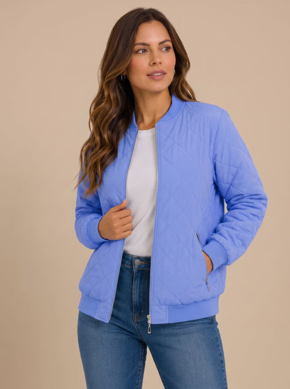 Damen Steppblouson Mit Rautensteppung Und Taschen