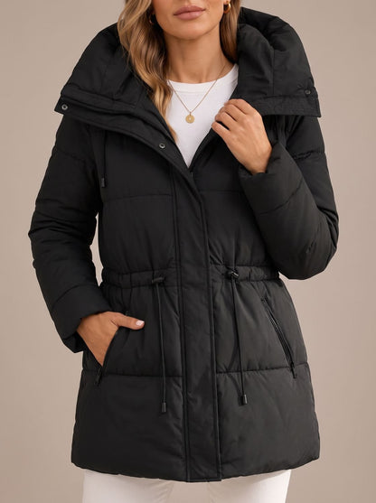 Damen-Pufferjacke mit gesteppter Oberfläche und taillierter Passform