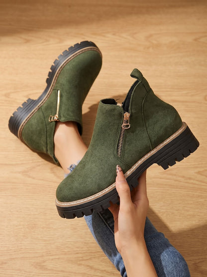 Damen Stiefeletten Leopardenmuster Mit Seitenreissverschluss