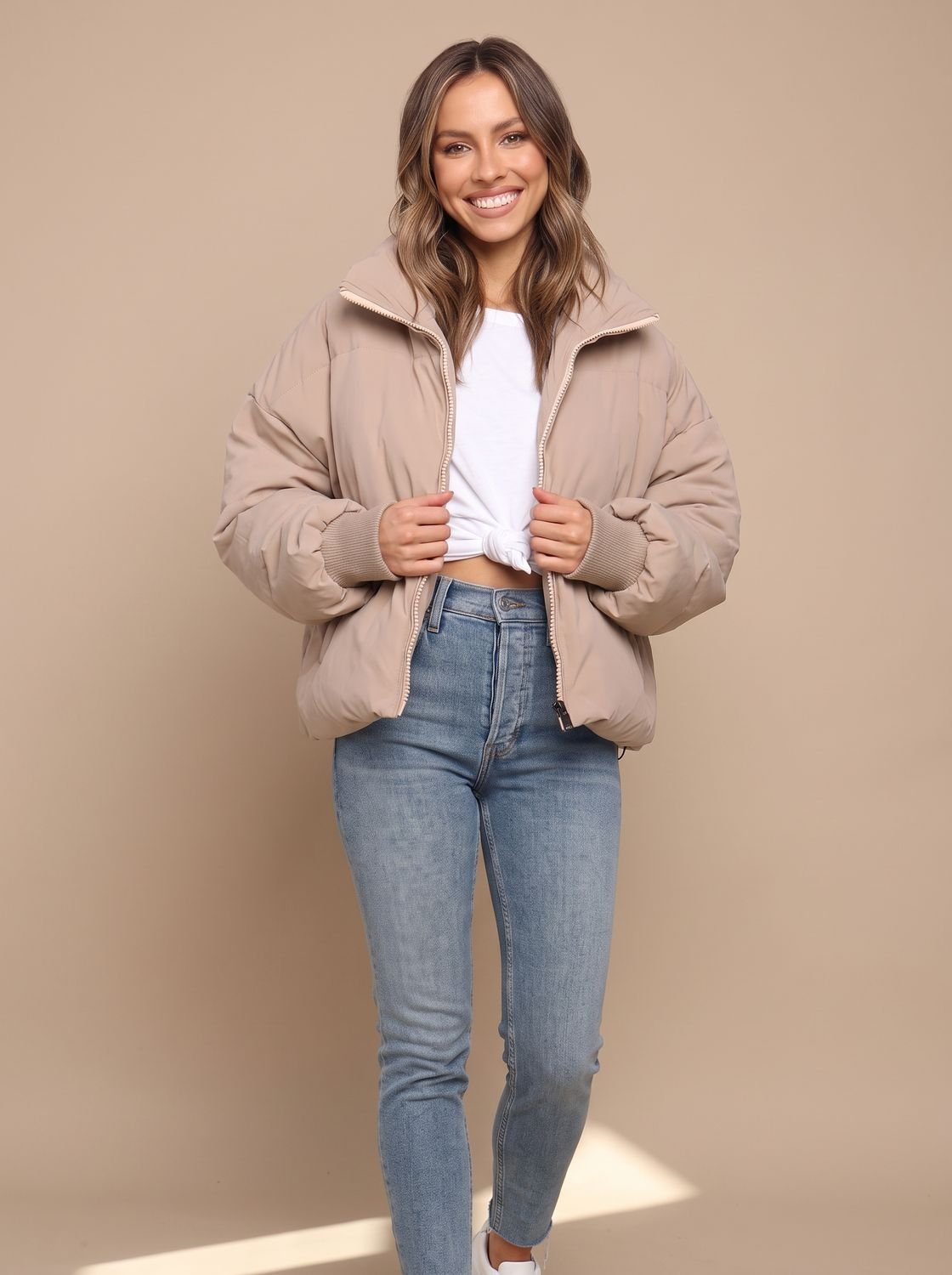 Modische Damenjacke mit voluminöser Steppoptik