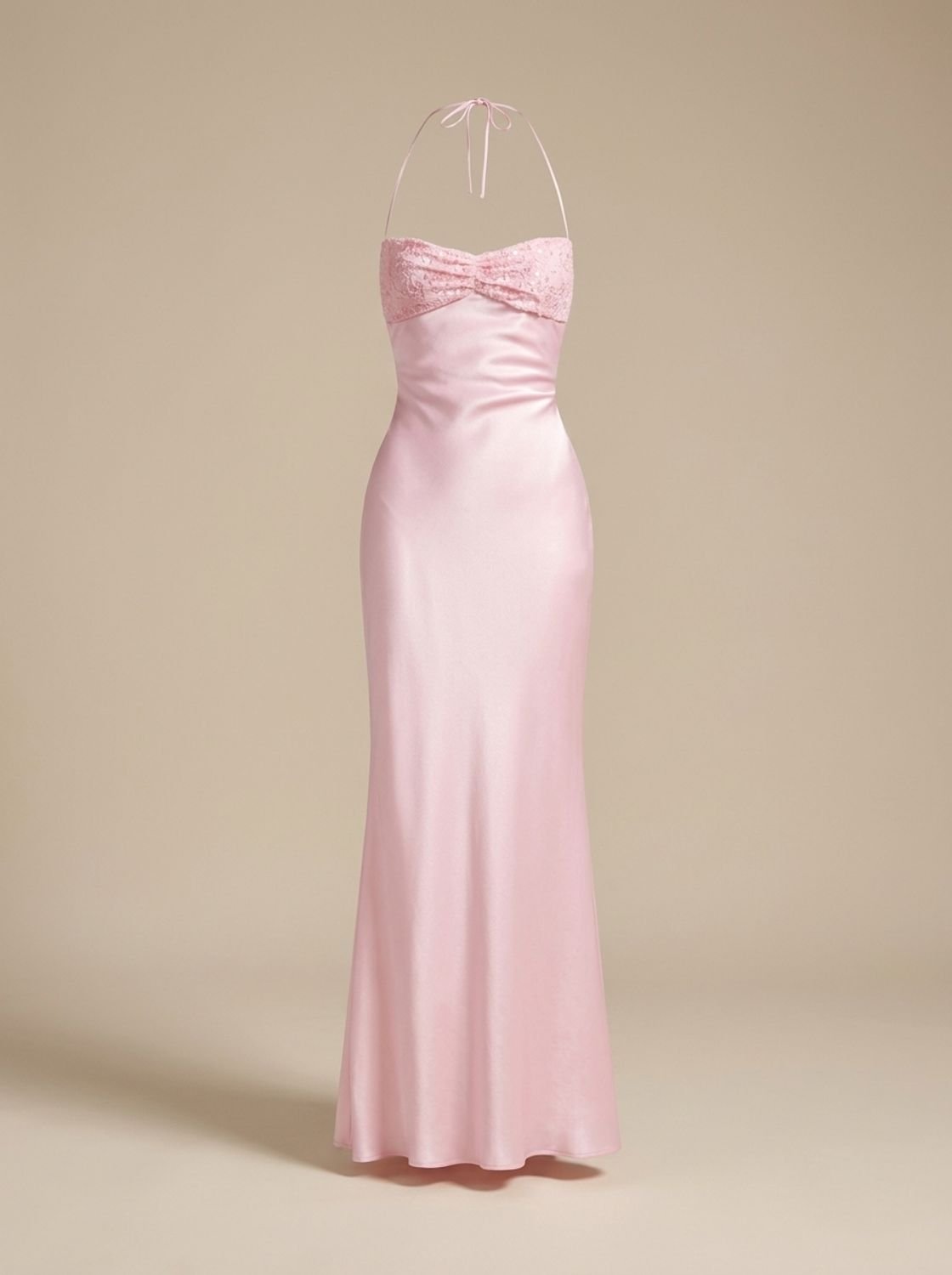 Festliches Damen-Maxikleid mit Neckholder und edlen Strassdetails