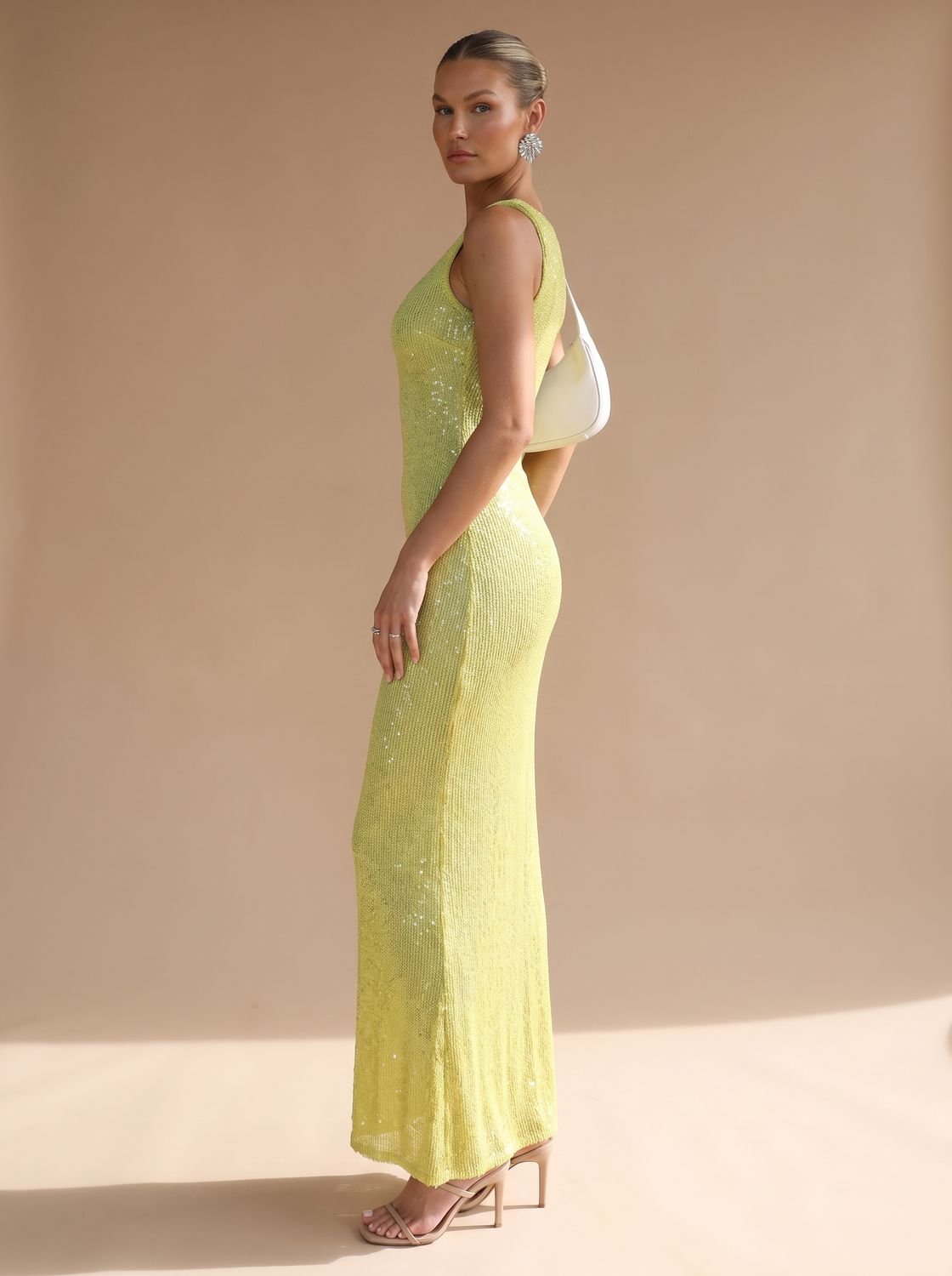 Festliches Damenkleid mit schmaler Passform und Rundhalsausschnitt