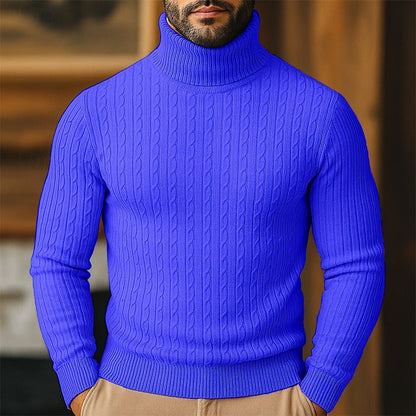 Herren Rollkragenpullover Mit Zopfmuster