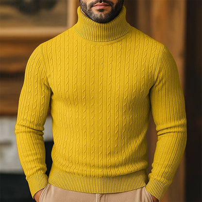 Herren Rollkragenpullover Mit Zopfmuster