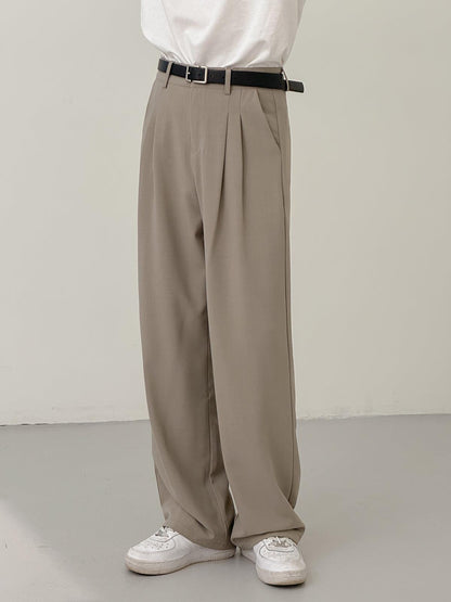 Herren Bürohose mit geradem Bein und fließender Silhouette – Minimalfalten-Design
