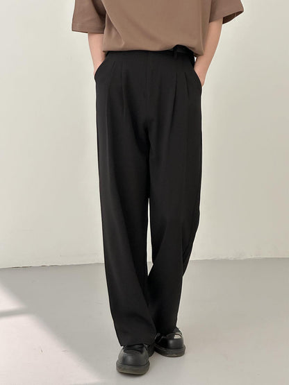 Herren Bürohose mit geradem Bein und fließender Silhouette – Minimalfalten-Design