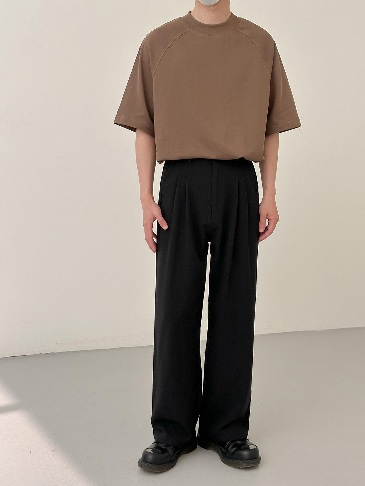 Herren Bürohose mit geradem Bein und fließender Silhouette – Minimalfalten-Design