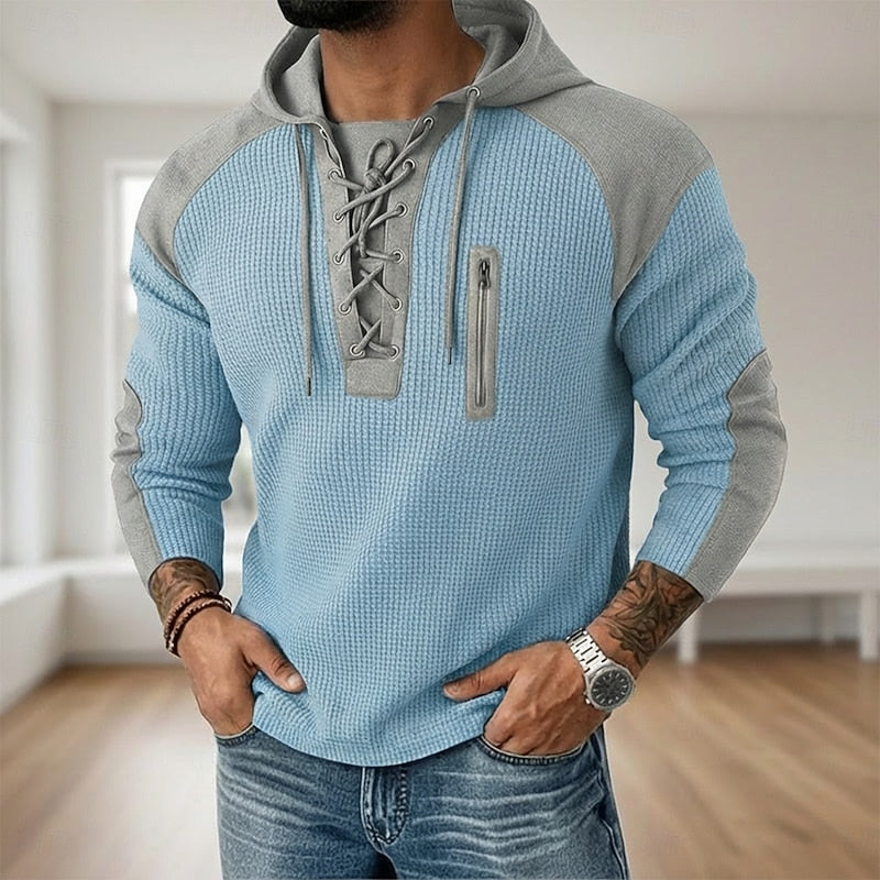 Herren Kapuzenpullover Mit Waffelstruktur